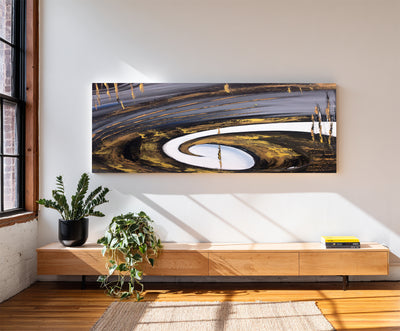 Abstract Black Gold Canvas Art