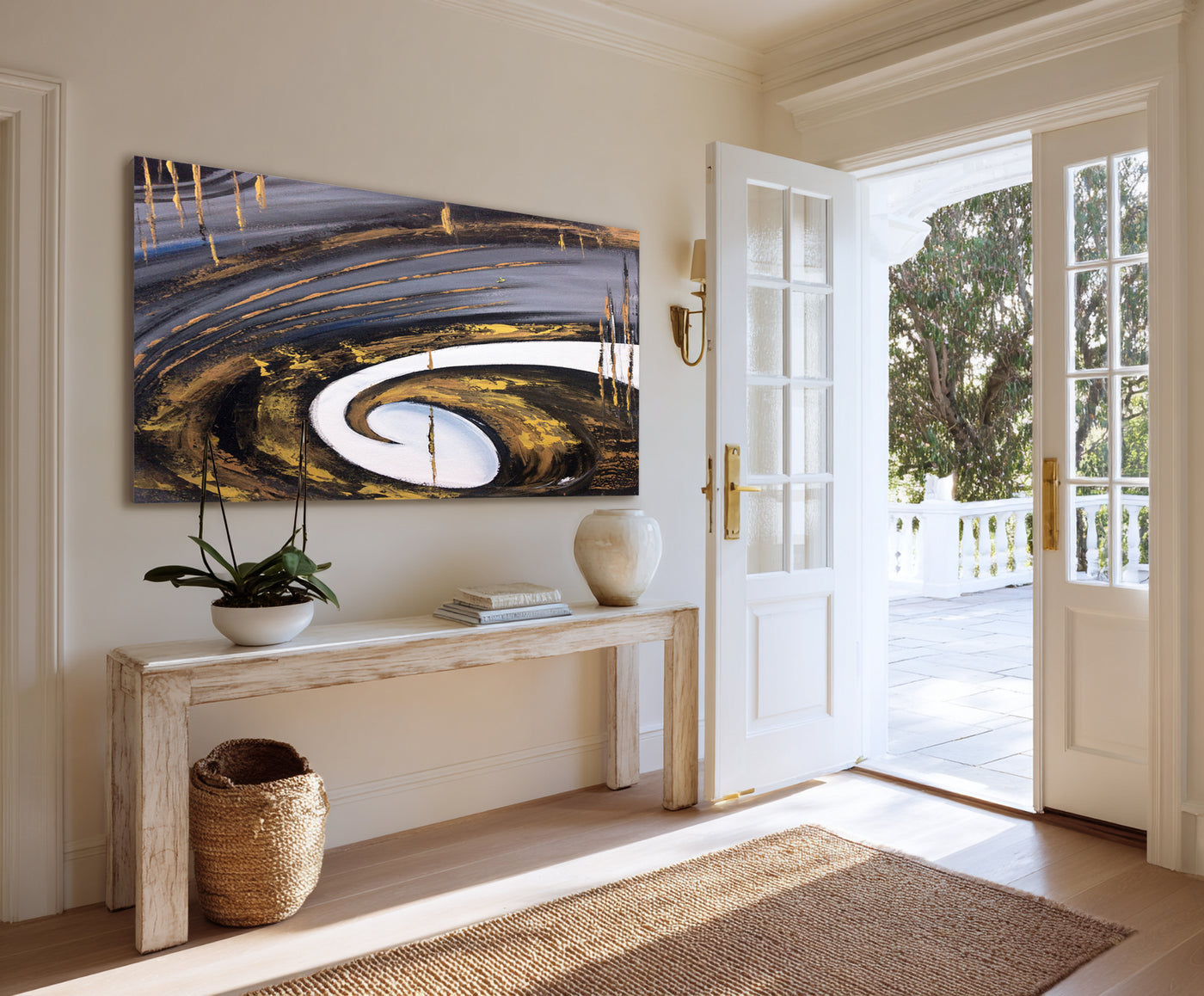 Abstract Black Gold Canvas Art