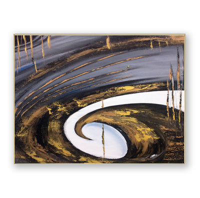 Abstract Black Gold Canvas Art