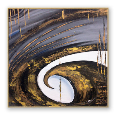 Abstract Black Gold Canvas Art