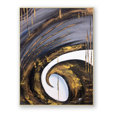 Abstract Black Gold Canvas Art