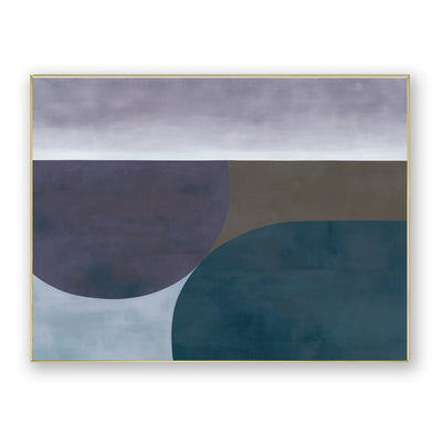Abstract Blue Geometric Canvas Art