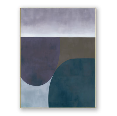 Abstract Blue Geometric Canvas Art