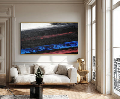 Abstract Black Blue Canvas Art