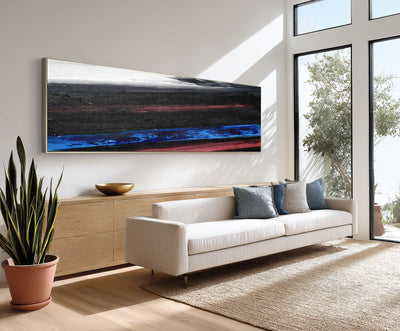 Abstract Black Blue Canvas Art