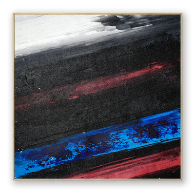 Abstract Black Blue Canvas Art