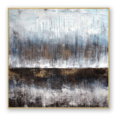 Abstract Blue Brown Canvas Art