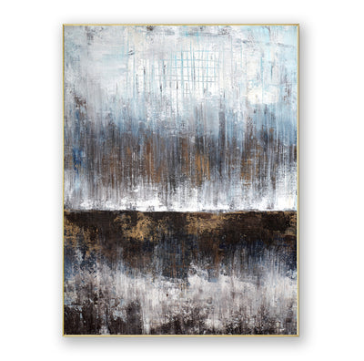Abstract Blue Brown Canvas Art