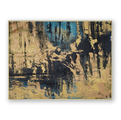 Abstract Blue Beige Canvas Art