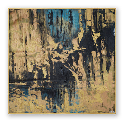 Abstract Blue Beige Canvas Art