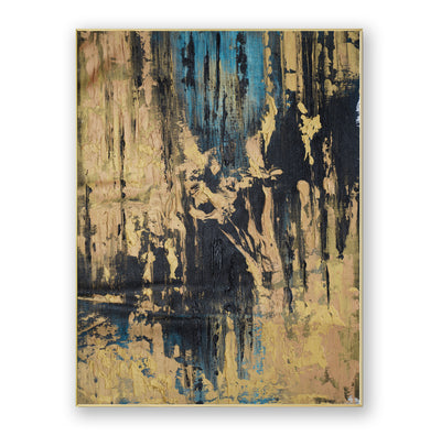 Abstract Blue Beige Canvas Art