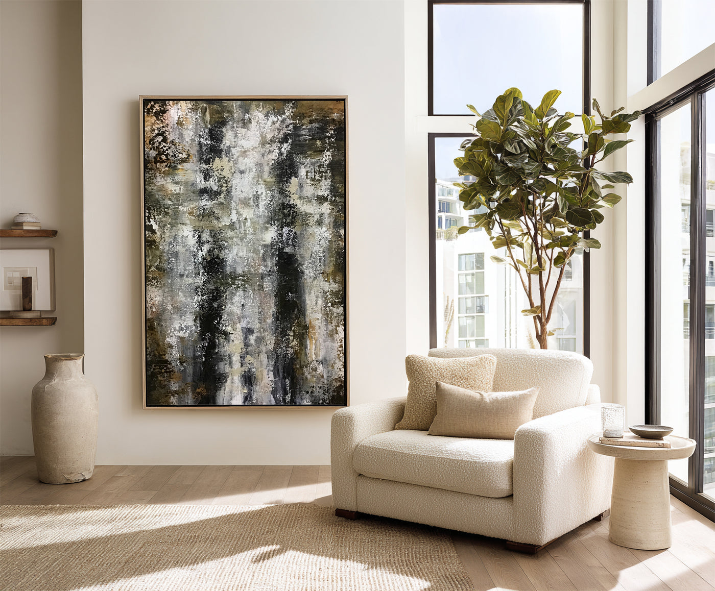 Abstract Black White Canvas Art
