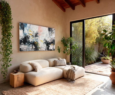 Abstract Black White Canvas Art