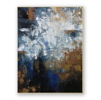 Abstract Blue Brown Canvas Art