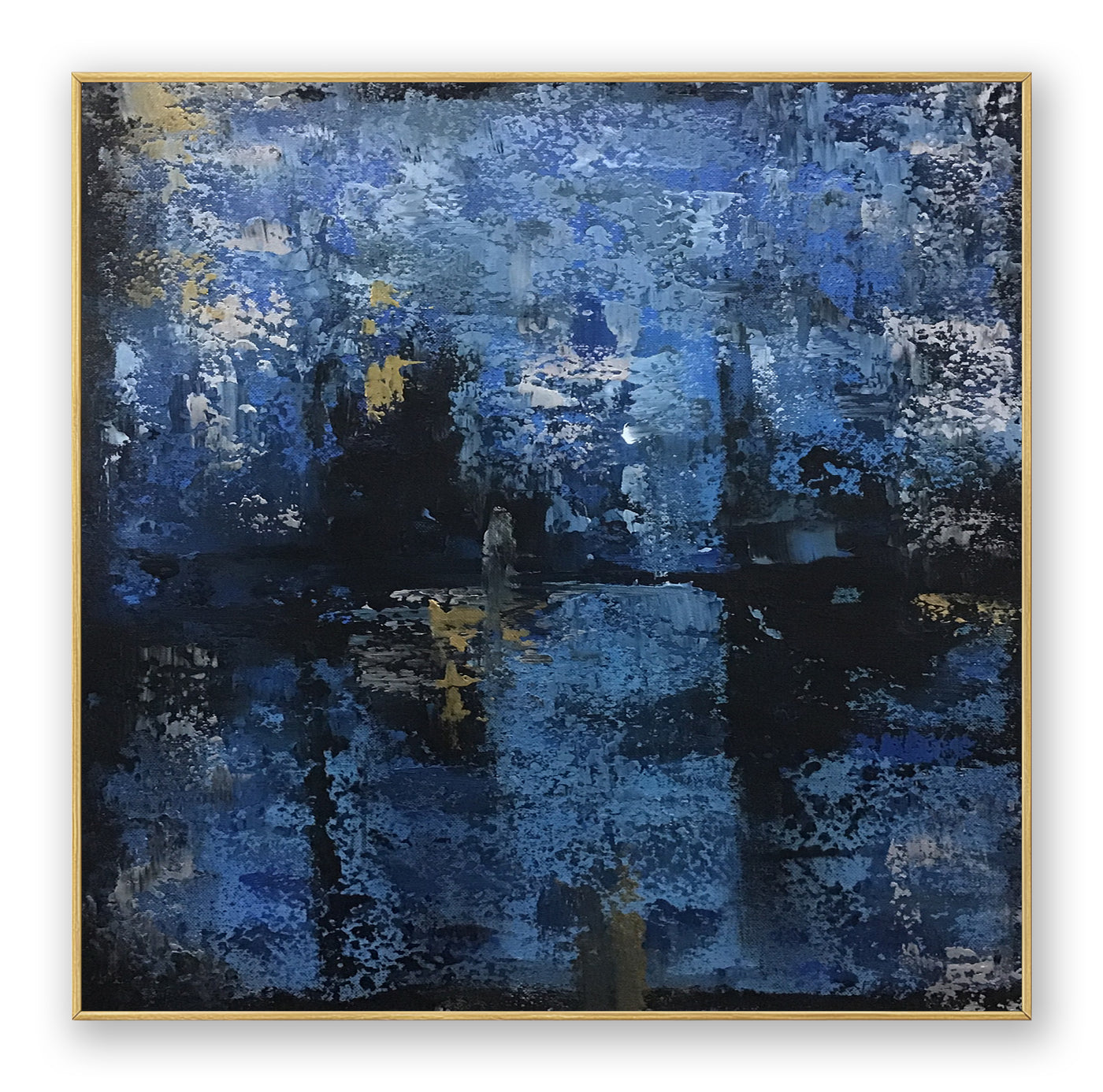 Abstract Blue Black Canvas Art