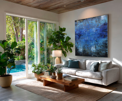 Abstract Blue Canvas Art