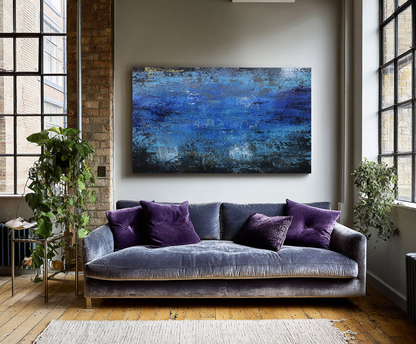 Abstract Blue Canvas Art