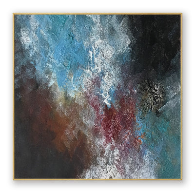 Abstract Blue Black Canvas Art