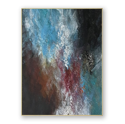Abstract Blue Black Canvas Art