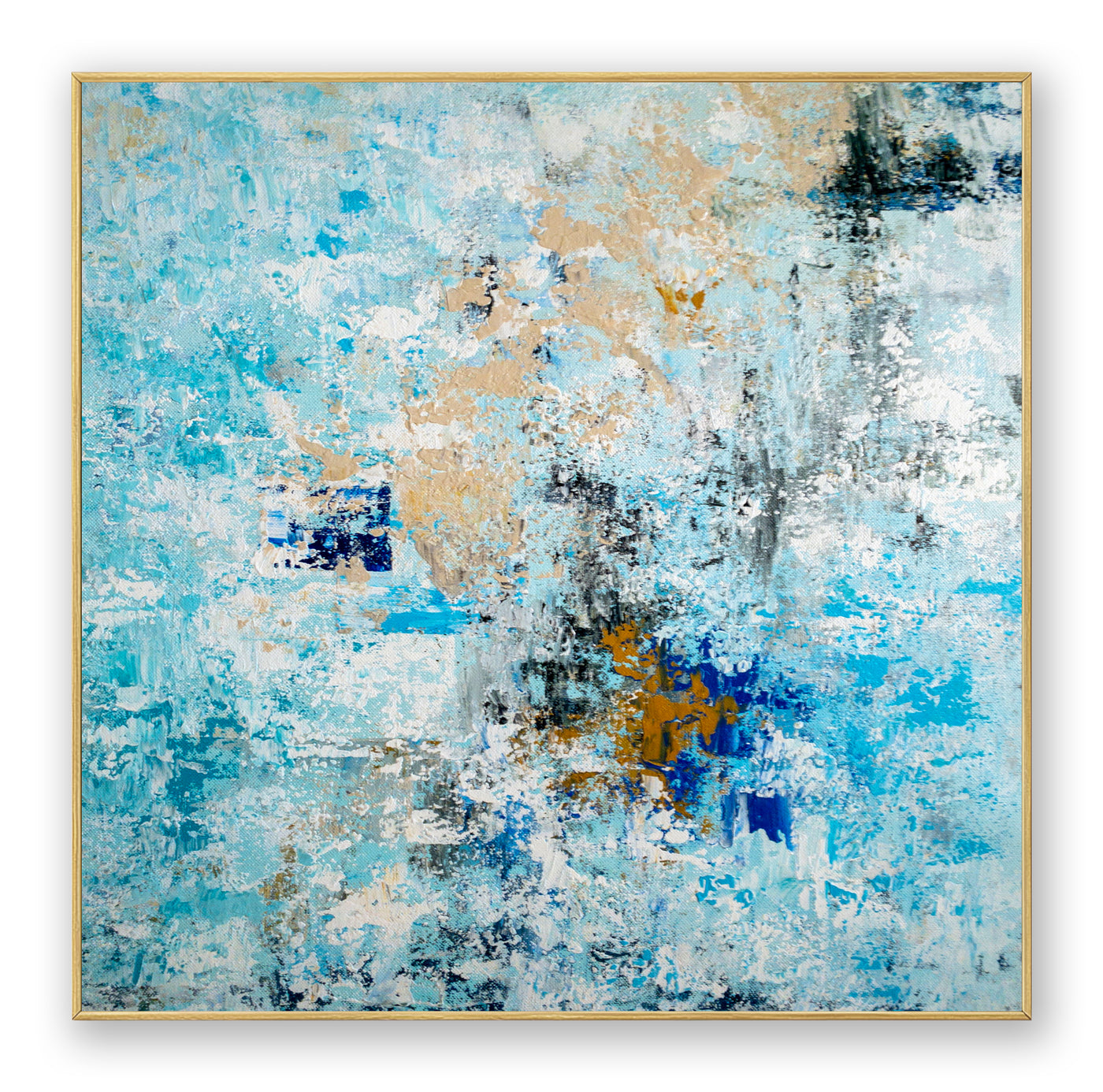 Abstract Blue Beige Canvas Art