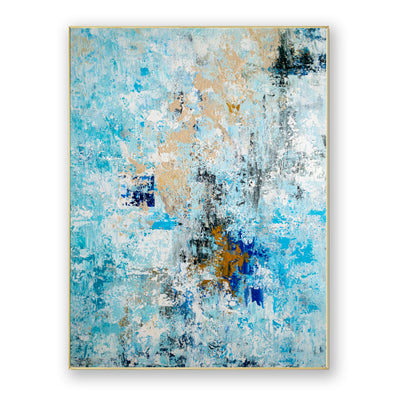 Abstract Blue Beige Canvas Art
