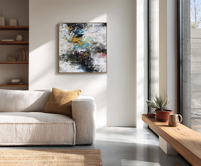 Abstract Black Yellow Canvas Art