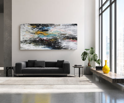 Abstract Black Yellow Canvas Art