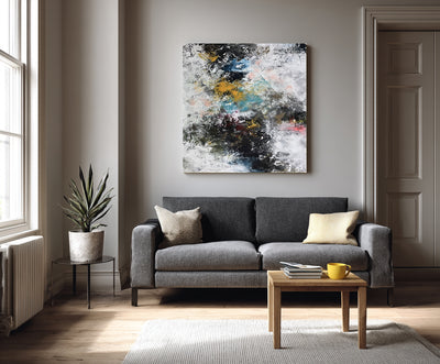 Abstract Black Yellow Canvas Art