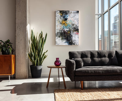 Abstract Black Yellow Canvas Art