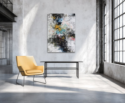 Abstract Black Yellow Canvas Art