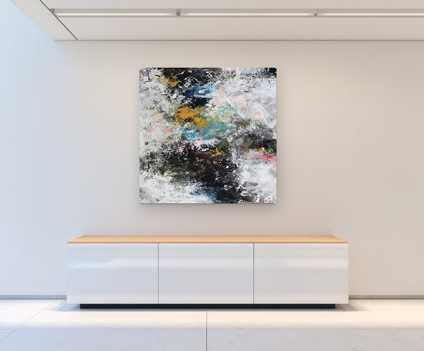 Abstract Black Yellow Canvas Art