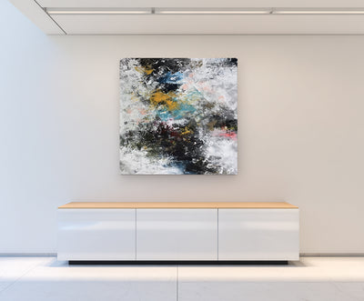 Abstract Black Yellow Canvas Art