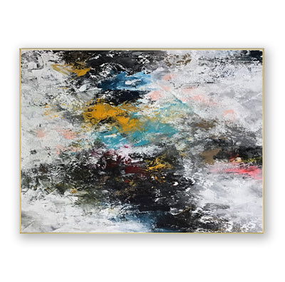 Abstract Black Yellow Canvas Art