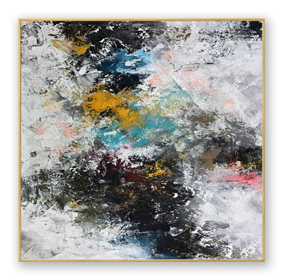 Abstract Black Yellow Canvas Art