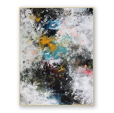 Abstract Black Yellow Canvas Art