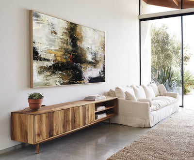 Abstract Black Beige Canvas Art