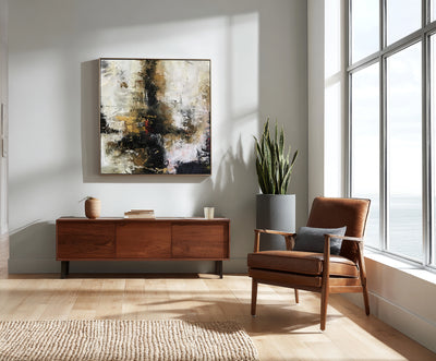 Abstract Black Beige Canvas Art