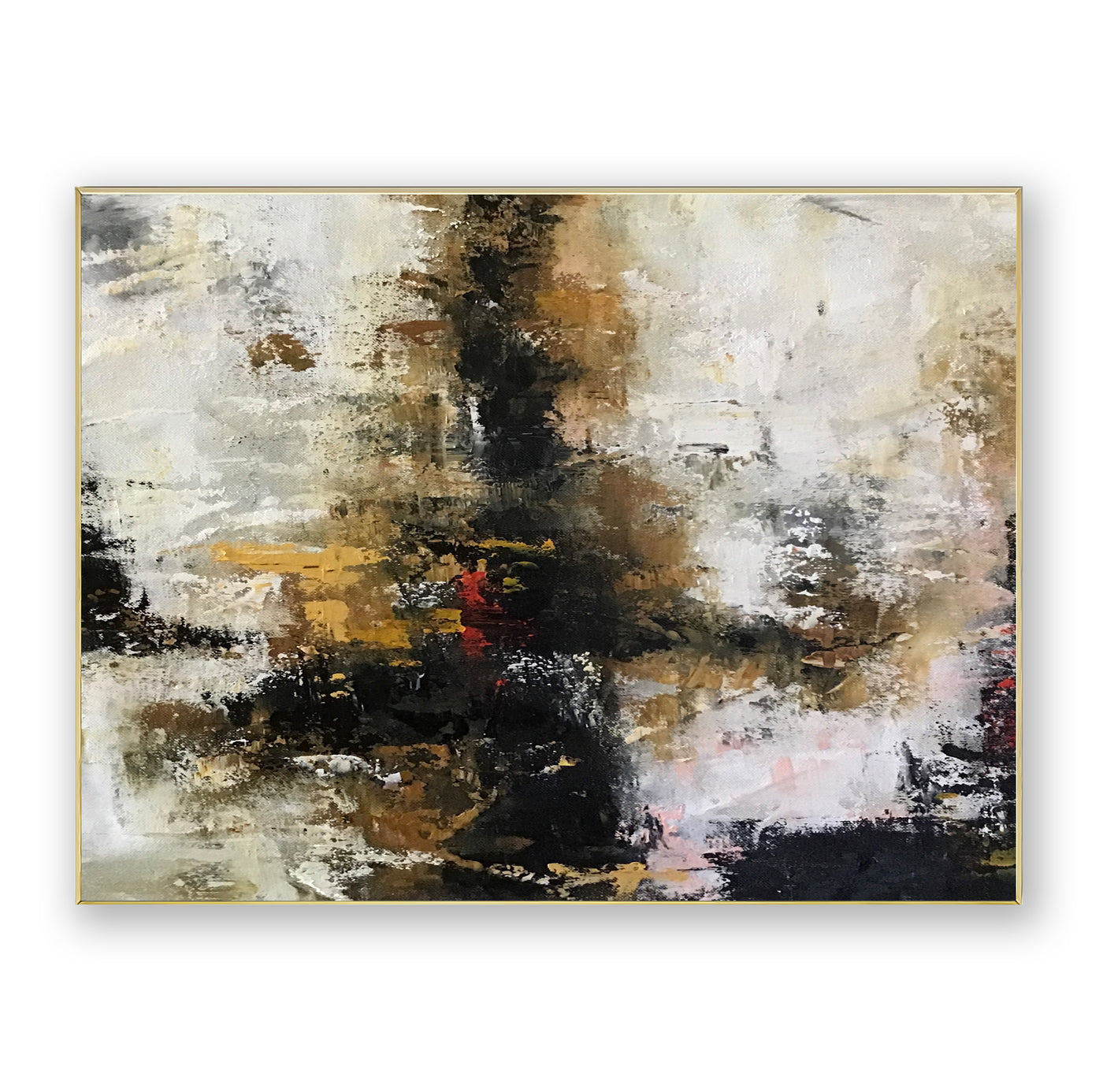Abstract Black Beige Canvas Art