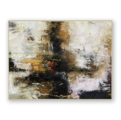 Abstract Black Beige Canvas Art