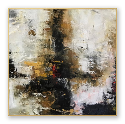 Abstract Black Beige Canvas Art
