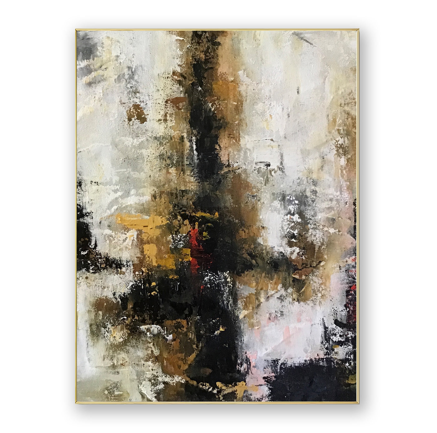 Abstract Black Beige Canvas Art