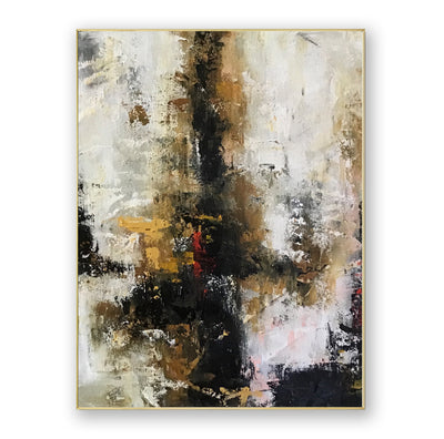 Abstract Black Beige Canvas Art