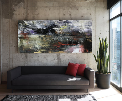 Abstract Black Red Canvas Art
