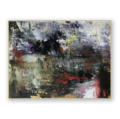 Abstract Black Red Canvas Art