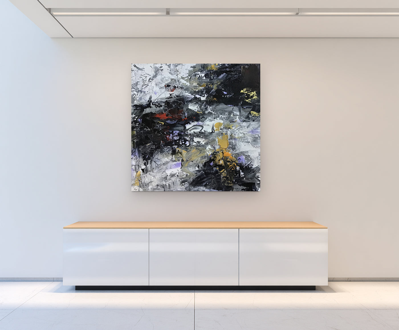 Abstract Black Yellow Canvas Art