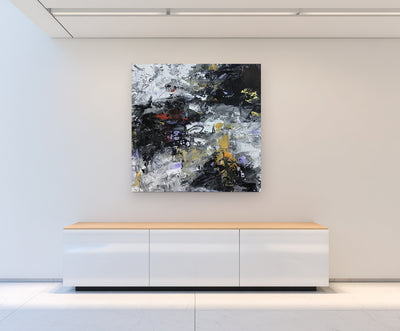 Abstract Black Yellow Canvas Art