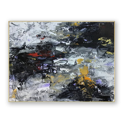 Abstract Black Yellow Canvas Art