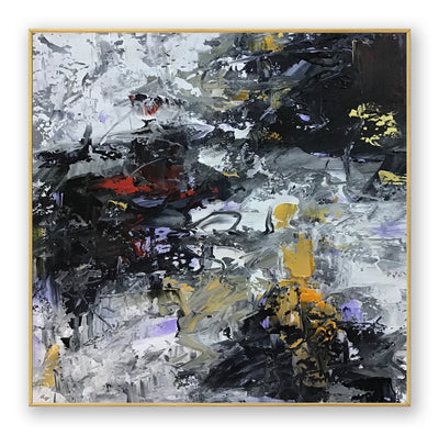 Abstract Black Yellow Canvas Art