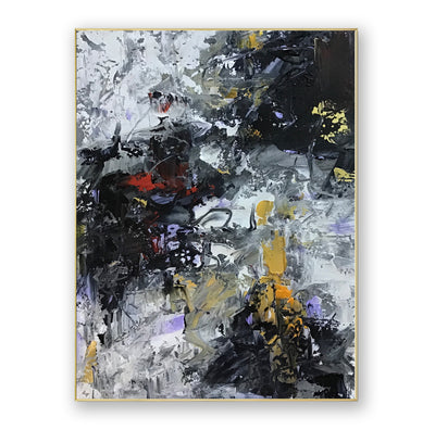 Abstract Black Yellow Canvas Art