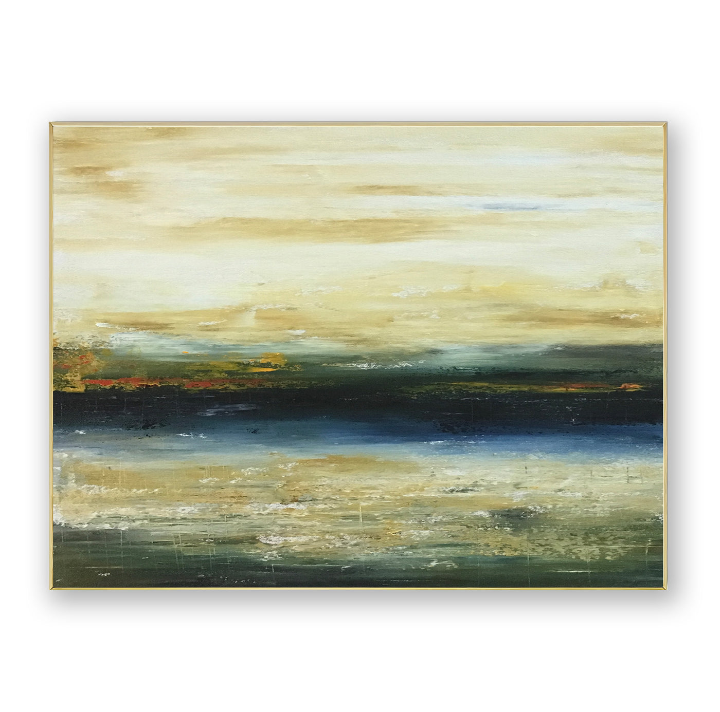 Abstract Beige Blue Landscape Canvas Art